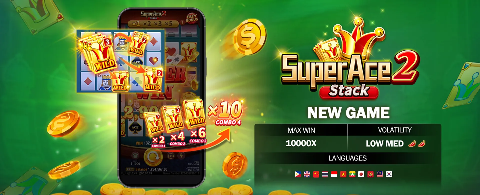Dynamic online poker table at fb777 with chips and cards